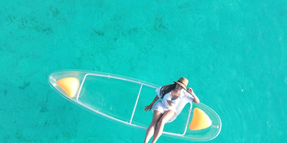 Zanzibar: Transparent Kayak and Drone with Pickup Included | ®ExcursionMania