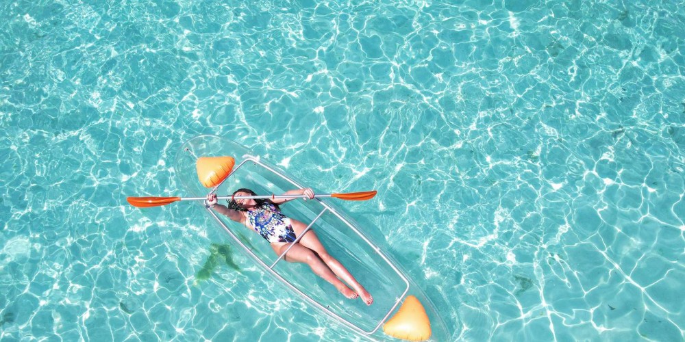 Zanzibar: Transparent Kayak and Drone with Pickup Included | ®ExcursionMania