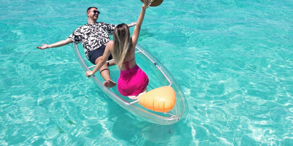Zanzibar: Transparent Kayak and Drone with Pickup Included | ®ExcursionMania