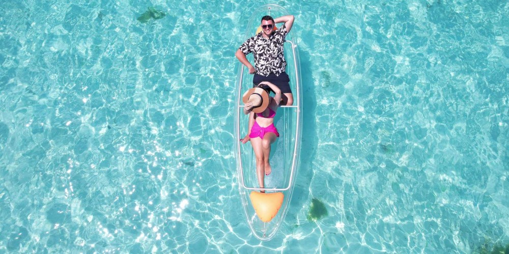 Zanzibar: Transparent Kayak and Drone with Pickup Included | ®ExcursionMania