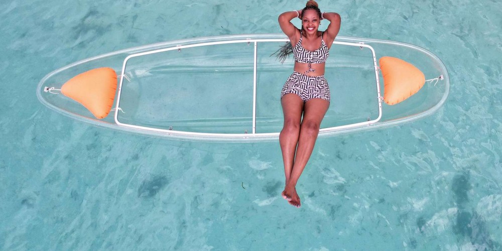 Zanzibar: Transparent Kayak and Drone with Pickup Included | ®ExcursionMania