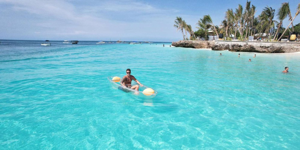Zanzibar: Transparent Kayak and Drone with Pickup Included | ®ExcursionMania