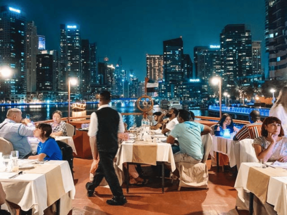 Dubai: Dhow Cruise Dinner at Creek, Marina with Upper deck | ®ExcursionMania